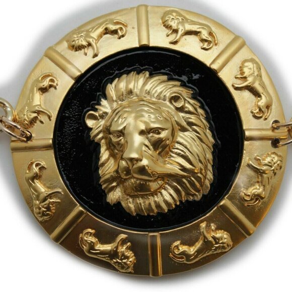 New Women Gold Metal Chain Link Belt Lion Head Medallion Buckle Plus Size XL XXL main image 10